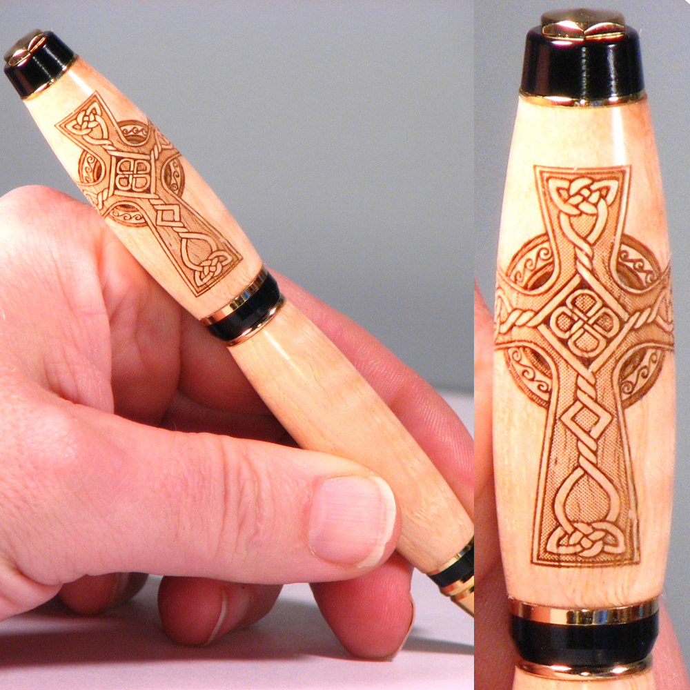 Celtic Cross Engraved Pen Combo
